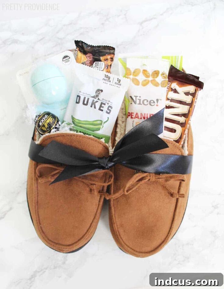 Cozy Slippers Gift Basket for Men
