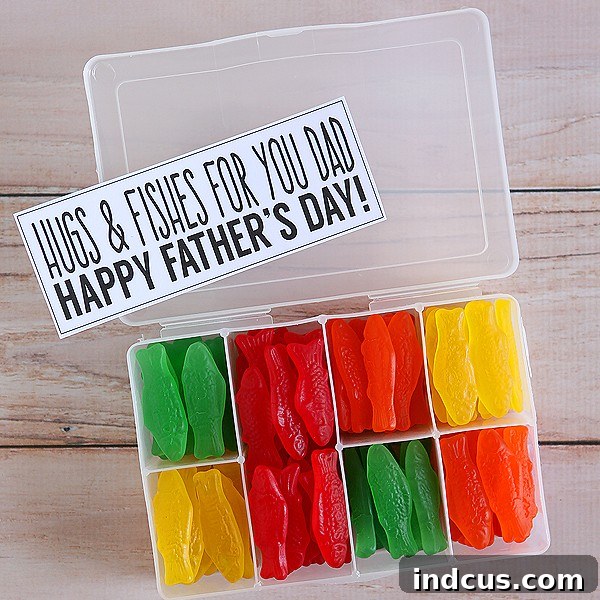 Hugs and Fishes tackle box gift for Father's Day
