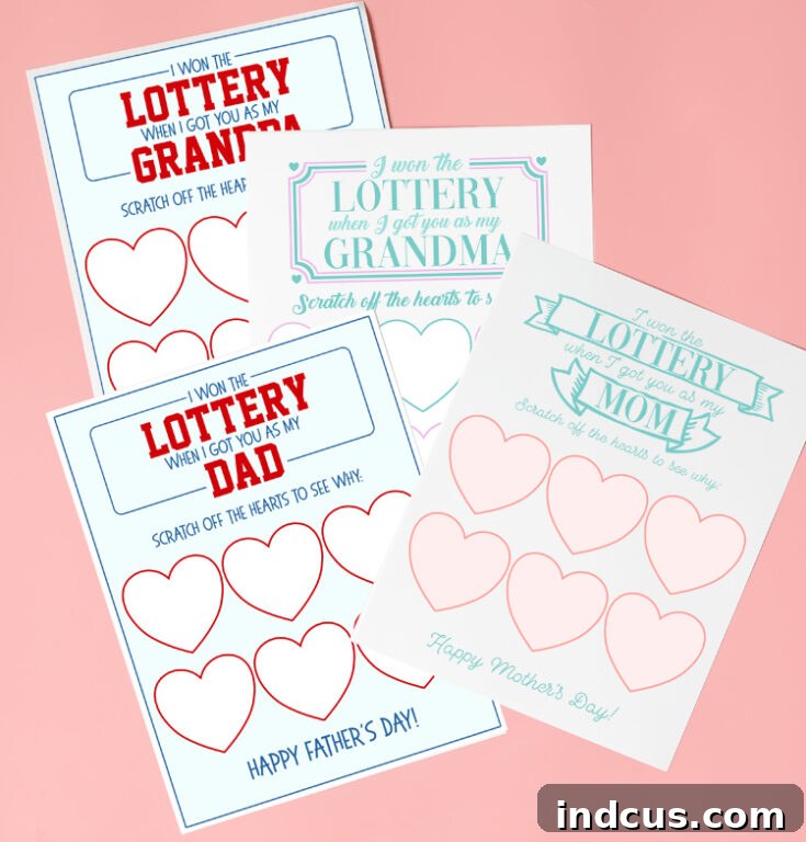 DIY Scratch-Off Father's Day Cards for kids