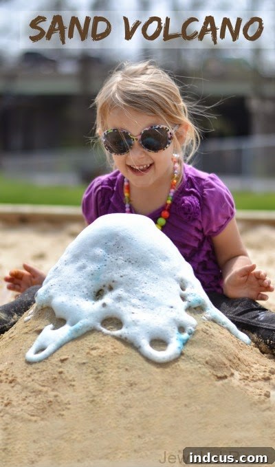 sand volcano for kids activity