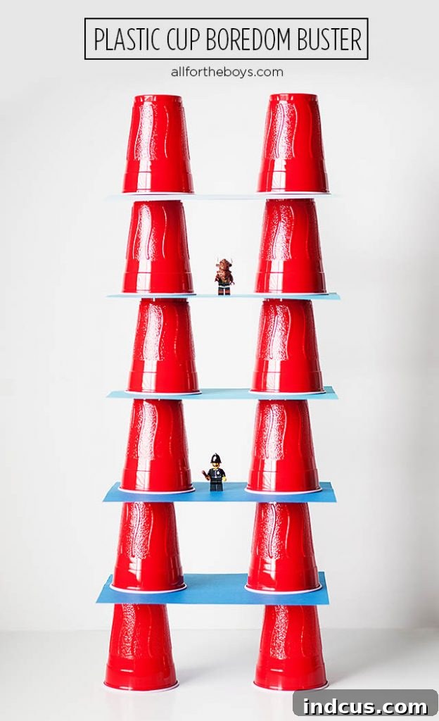 plastic cup boredom buster tower building
