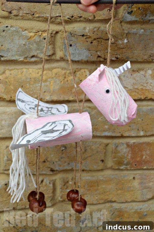 unicorn summer craft marionette