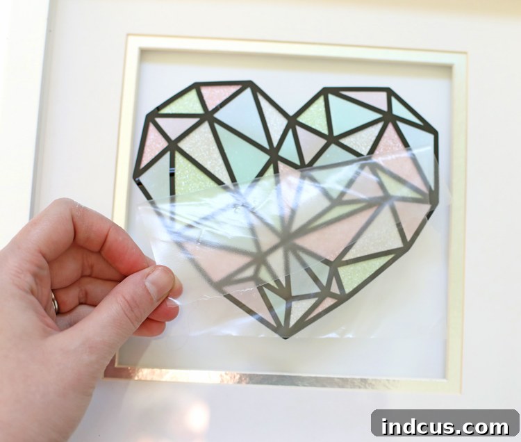 Applying Black Vinyl Frame to Glass