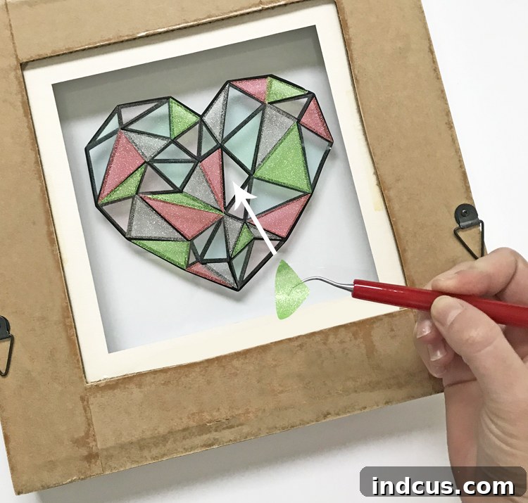 Placing Colored Vinyl Pieces on Glass