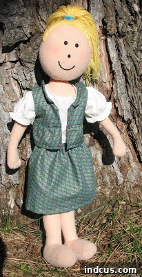 Handmade doll school girl outfit