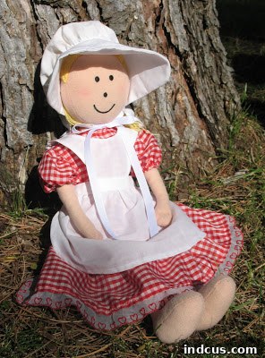 Handmade doll pioneer dress