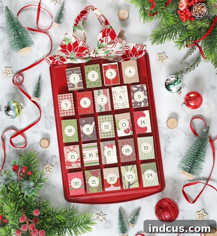Wheeled Wonders Countdown 2 Handmade matchbox advent calendar crafted from dollar store supplies for Christmas countdown