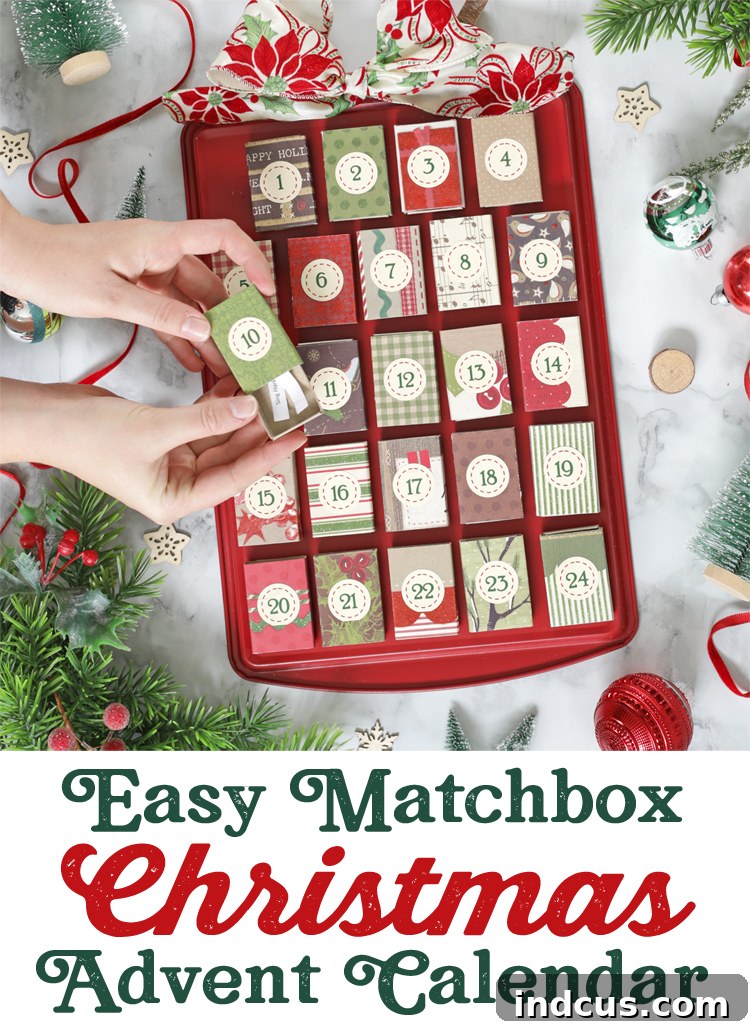 Wheeled Wonders Countdown 6 Easy DIY matchbox Christmas advent calendar for holiday countdown on a decorative background