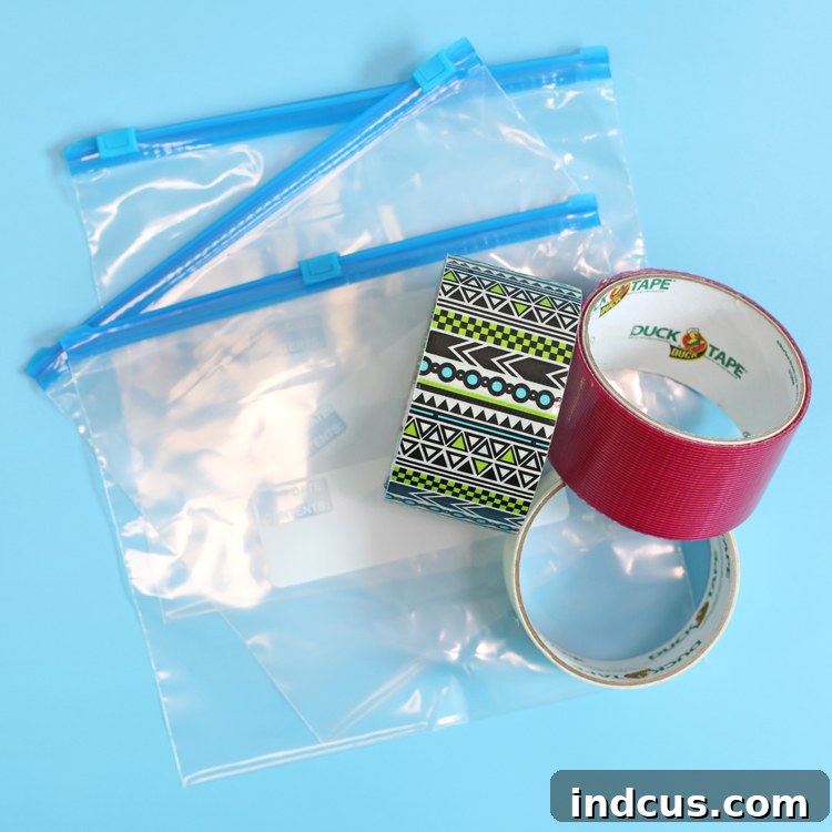Variety of duct tape patterns for crafts
