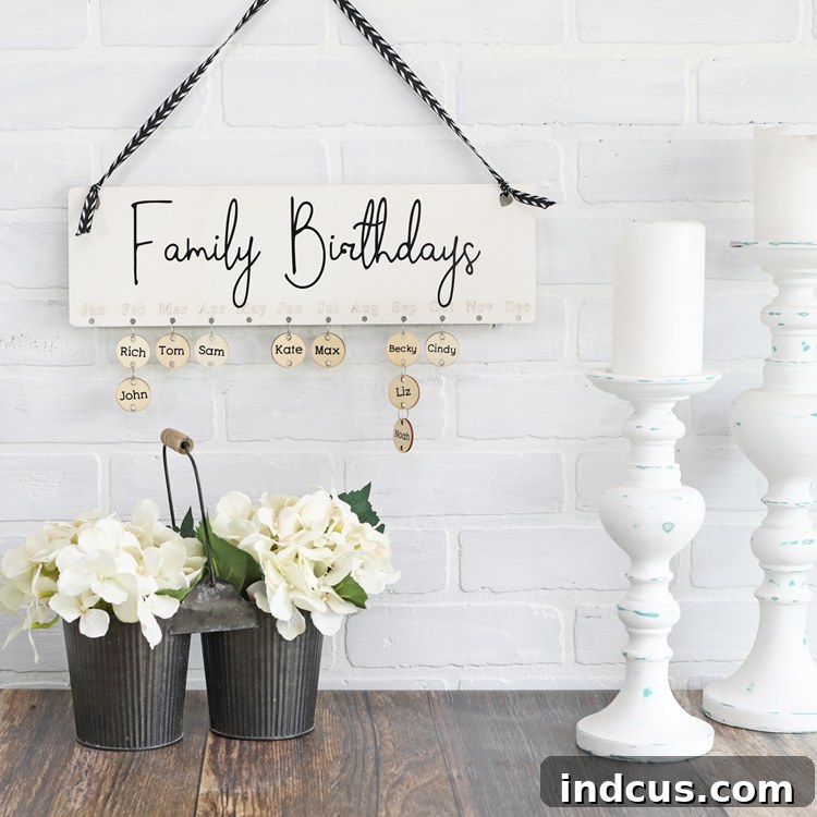family birthday board with customizable discs