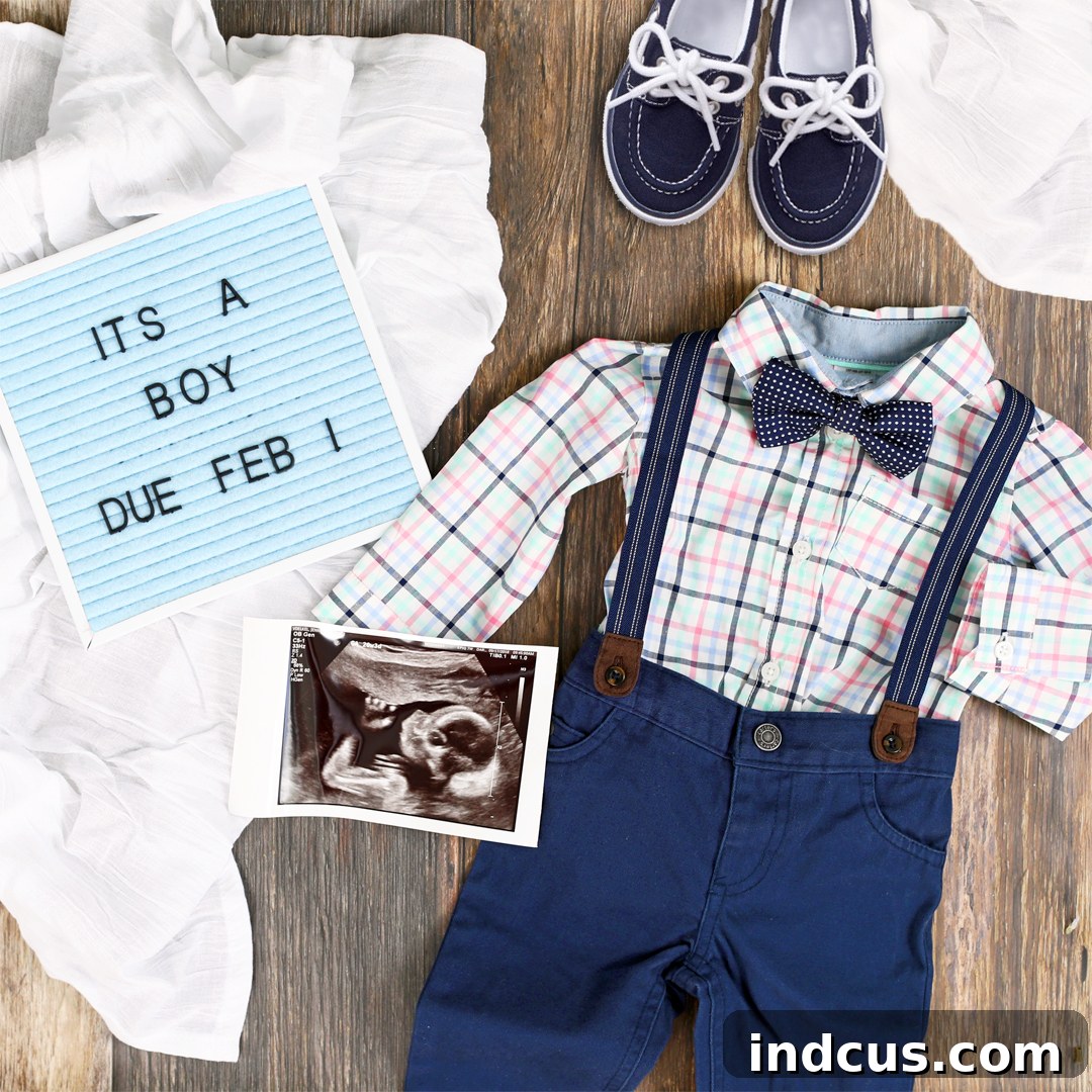 Joyful baby boy announcement after fertility struggles, baby #4 due in February. 