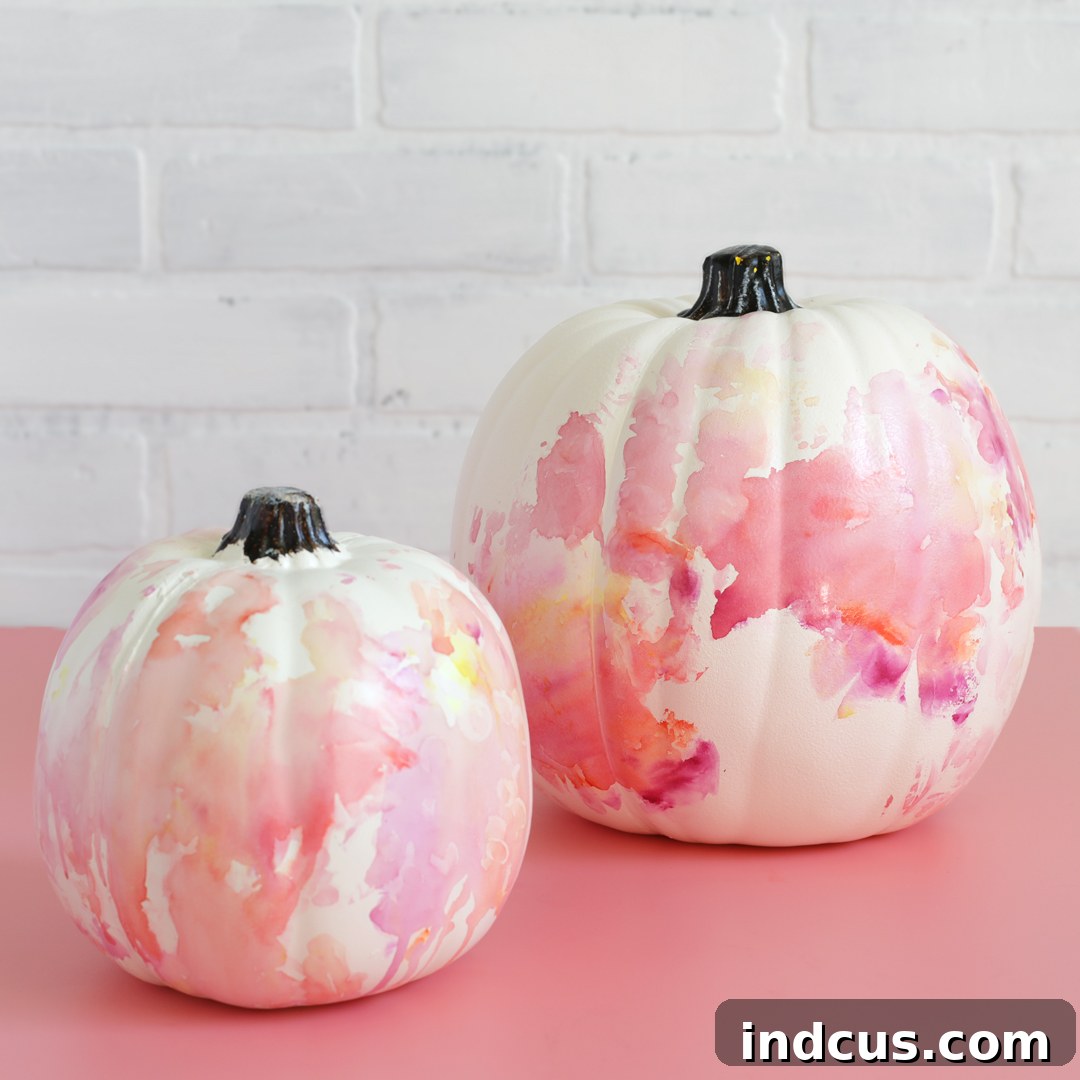 Sharpie watercolor painted pumpkin for abstract art