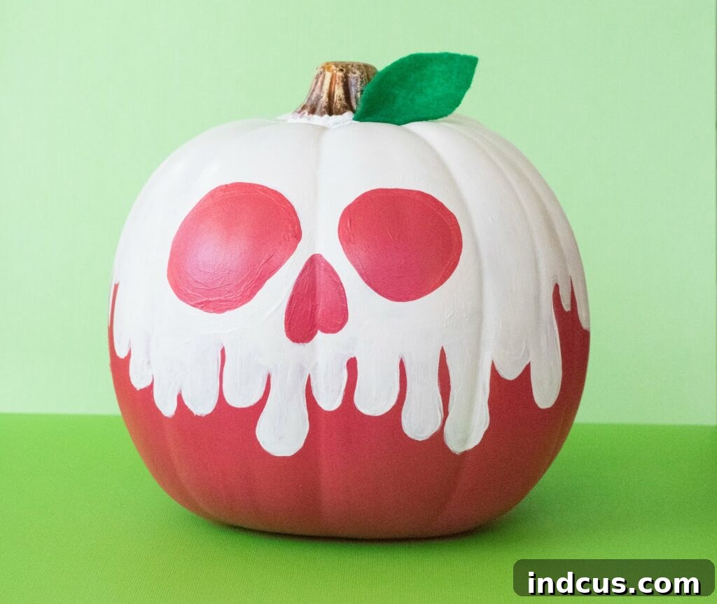 Poison apple pumpkin painting idea inspired by fairy tales