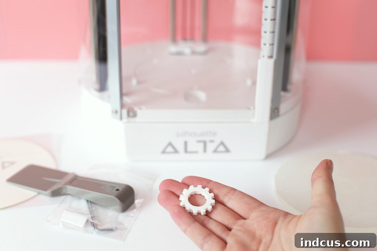 Silhouette Alta 3D printer in action, making a project