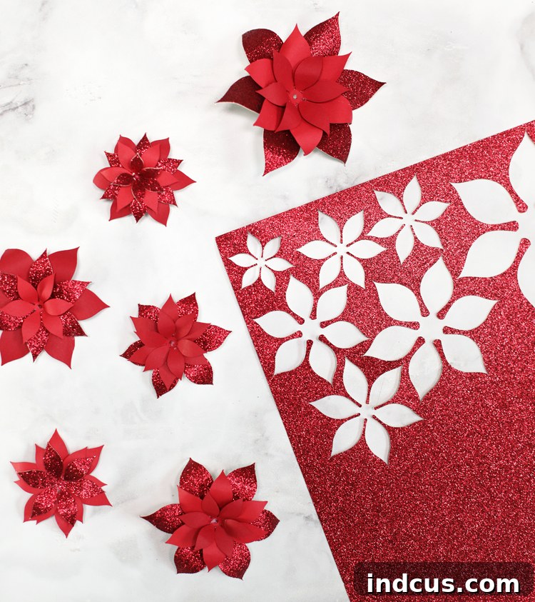 how to make paper poinsettias