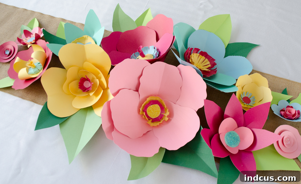 DIY hand-cut giant paper flowers tutorial