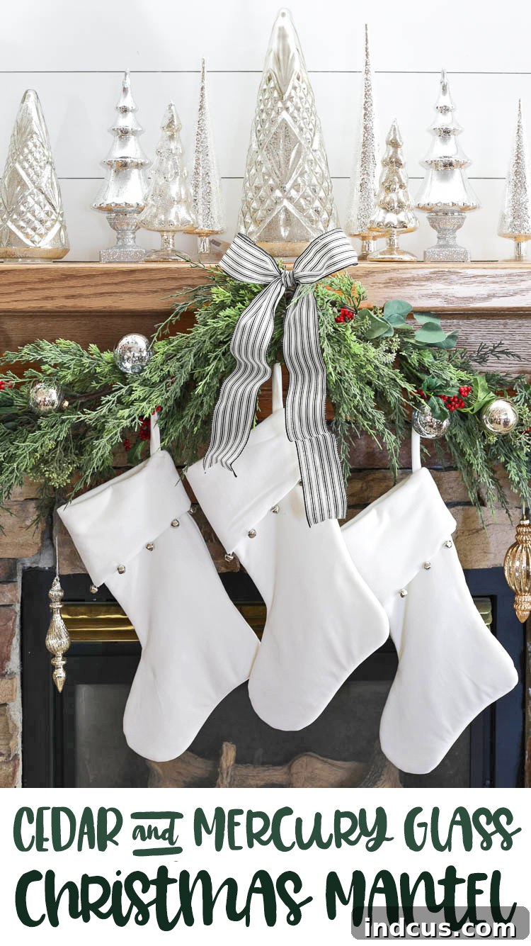 how to decorate a mantel for Christmas with a neutral palette