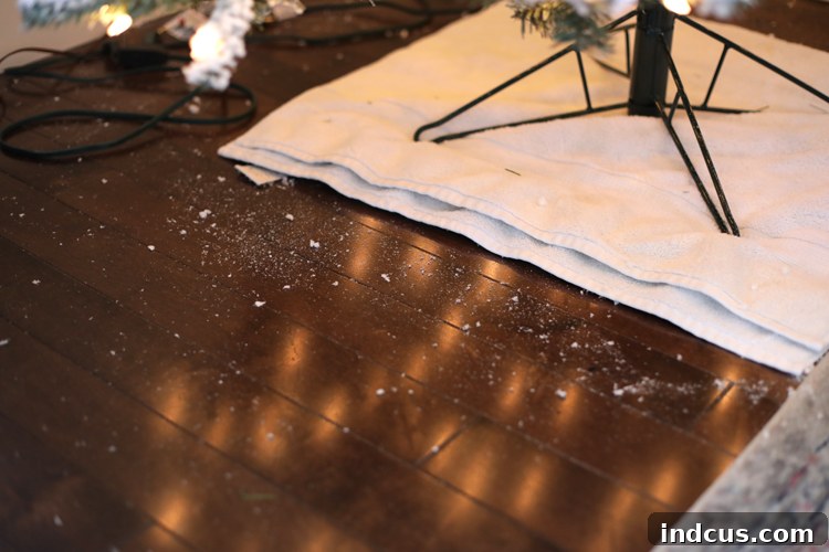 Minimal flocking mess after setting up a new Christmas tree
