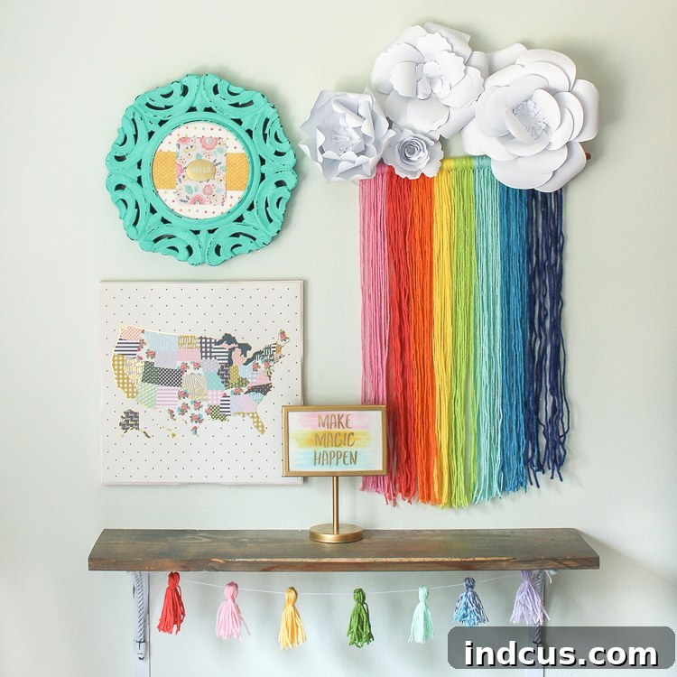 Craft this colorful rainbow macrame project to add color to your walls, a perfect handmade addition to any room's decor.