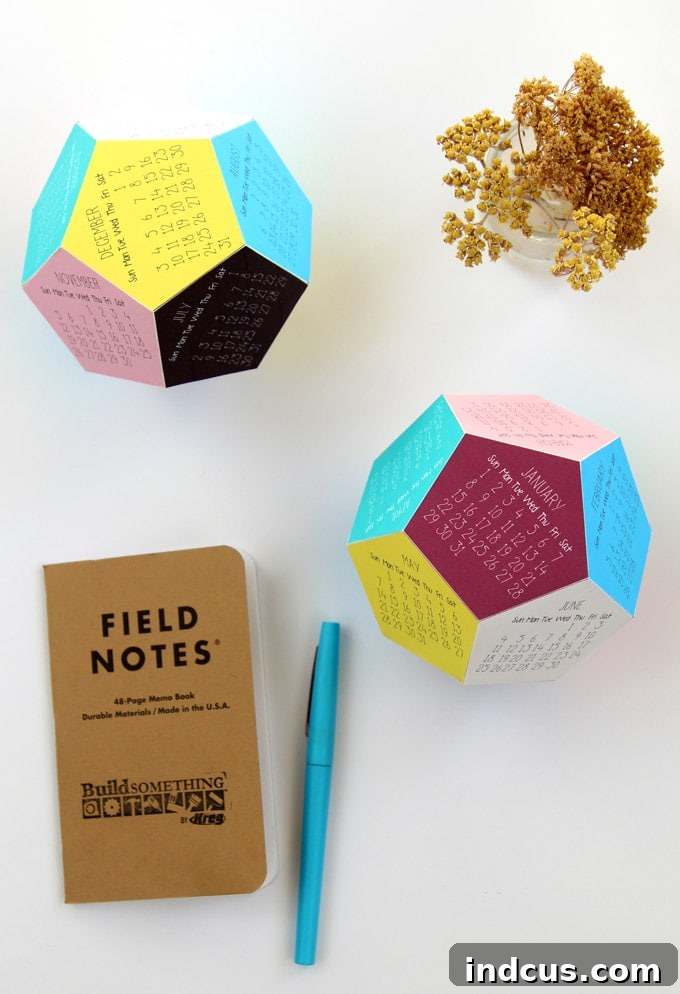 An innovative A Piece of Rainbow 3D calendar for 2019, showcasing a creative three-dimensional design that adds an artistic and interactive element to traditional monthly planning.