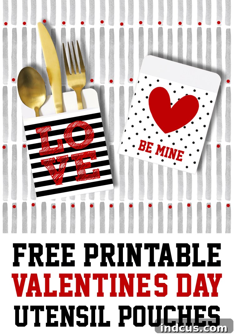 Pin for Printable Valentine's Day Utensil Pouches