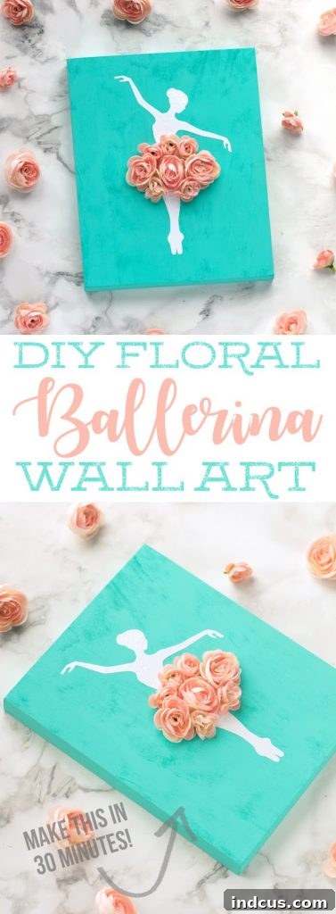 Handcrafted Ballerina Wall Plaque 2 This DIY Ballerina Wall Art is a simple and inexpensive craft you can make to decorate a little girls room. DIY sign ideas. Ballerina Craft Ideas