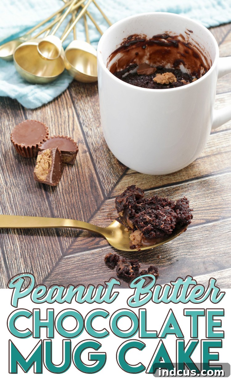 Peanut Butter and Chocolate Mug Cake - The ultimate easy and quick dessert