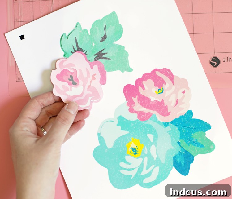 silhouette printable vinyl floral decals