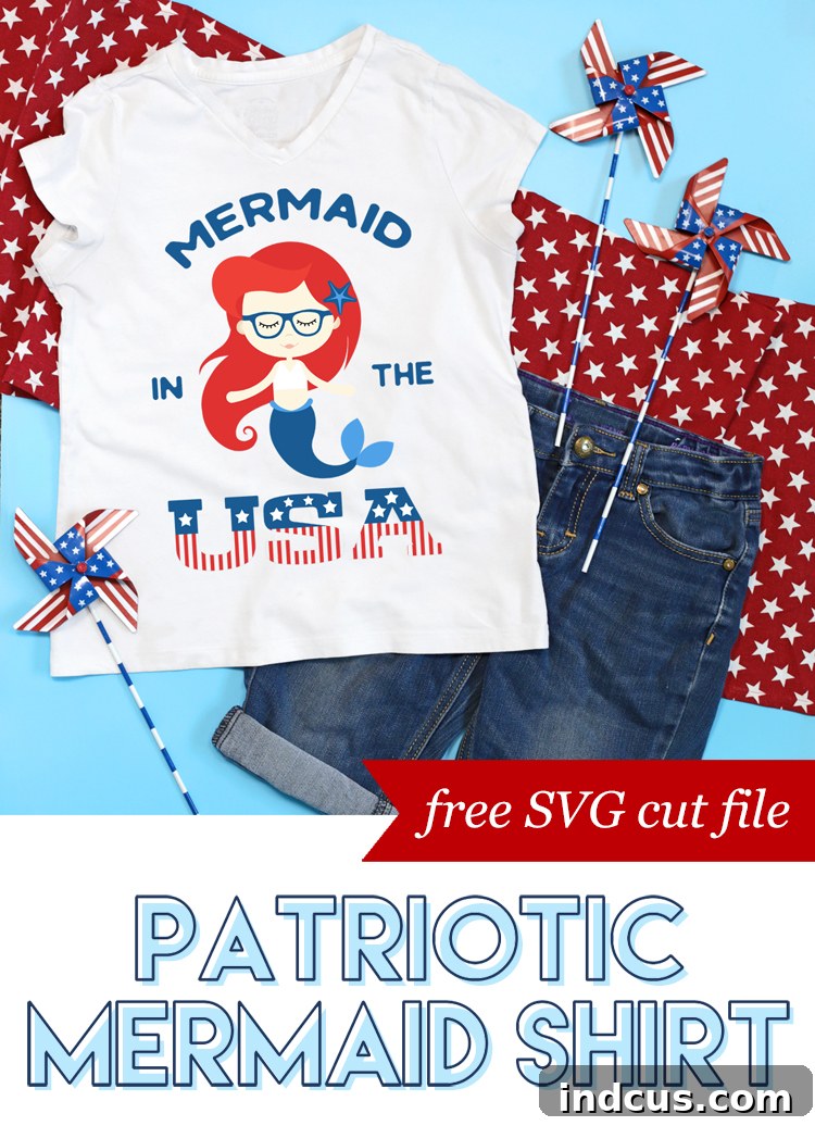 mermaid Fourth of July shirt DIY