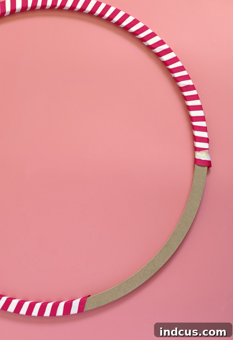 ribbon wrapped wreath form