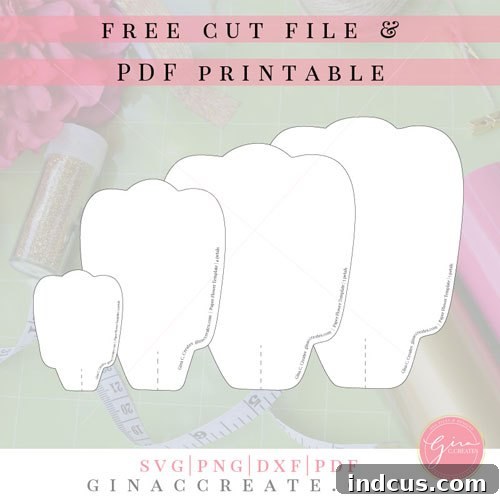 paper flower petal template