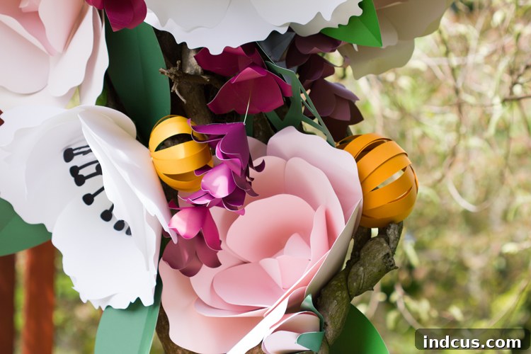 wisteria and poppy paper flowers