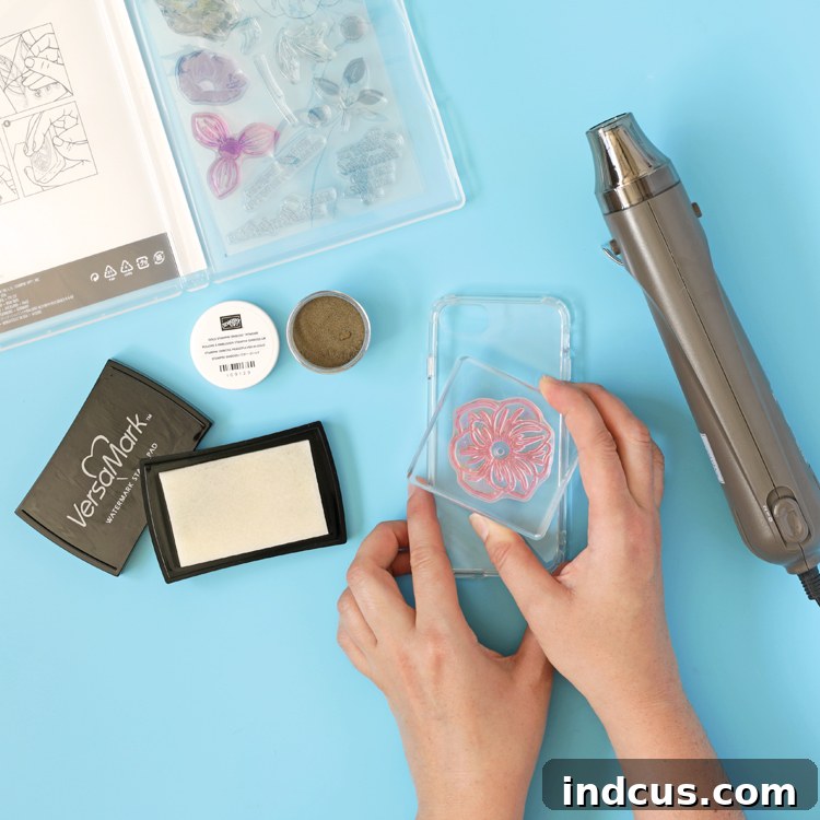 How to Emboss a Phone Case: Stamping the Design
