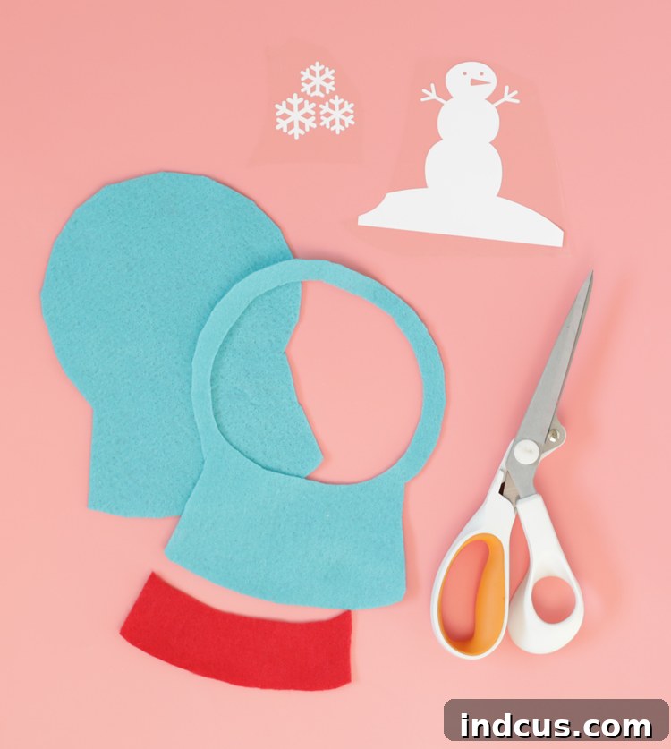 felt snow globe for a christmas sweater