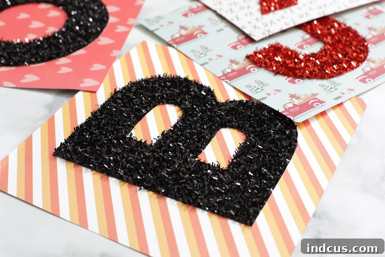 Customizable Holiday Plaque 6 diy tinsel glitter holiday sign