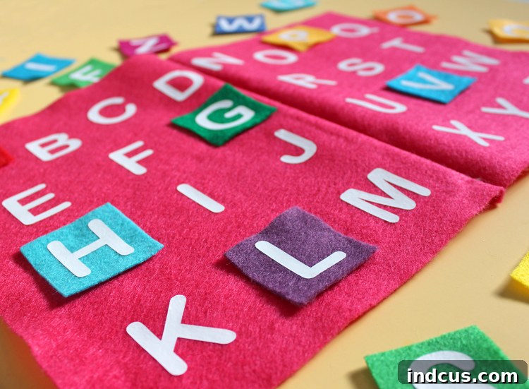 Guide to DIY this cute educational book to teach kids their alphabet using felt