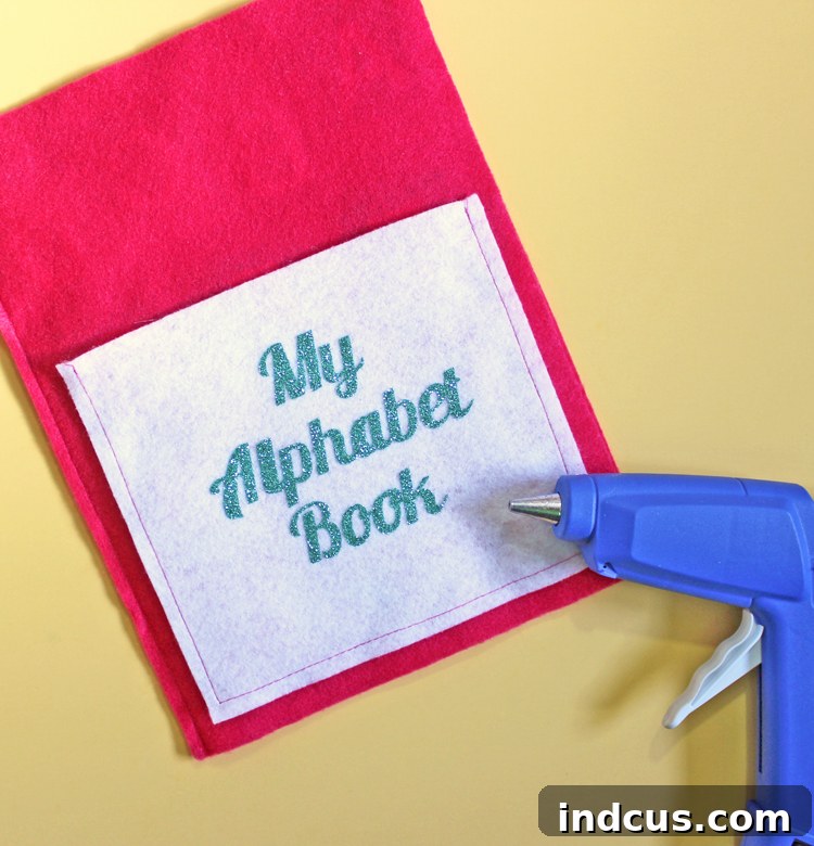 Finished alphabet matching game crafted from felt and vibrant craft vinyl