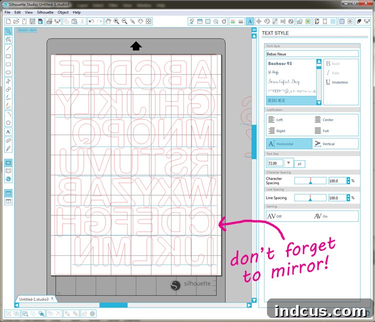 Demonstration of cutting heat transfer vinyl letters using a Silhouette Cameo machine for crafting