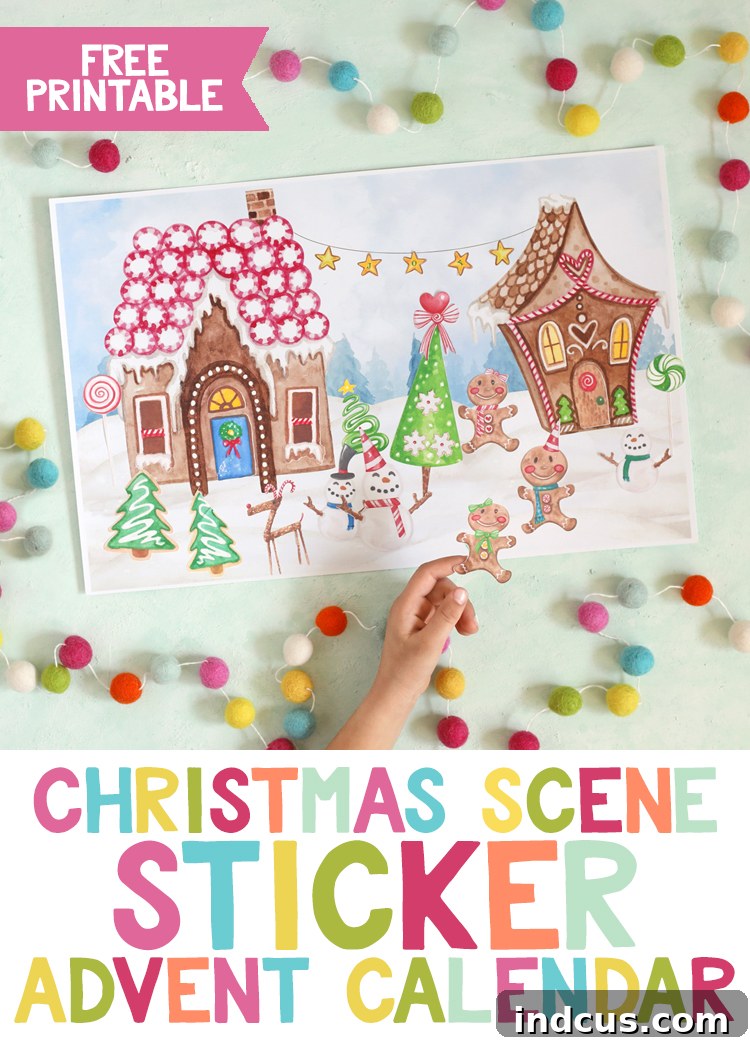 Pinterest pin graphic for DIY sticker Christmas advent calendar