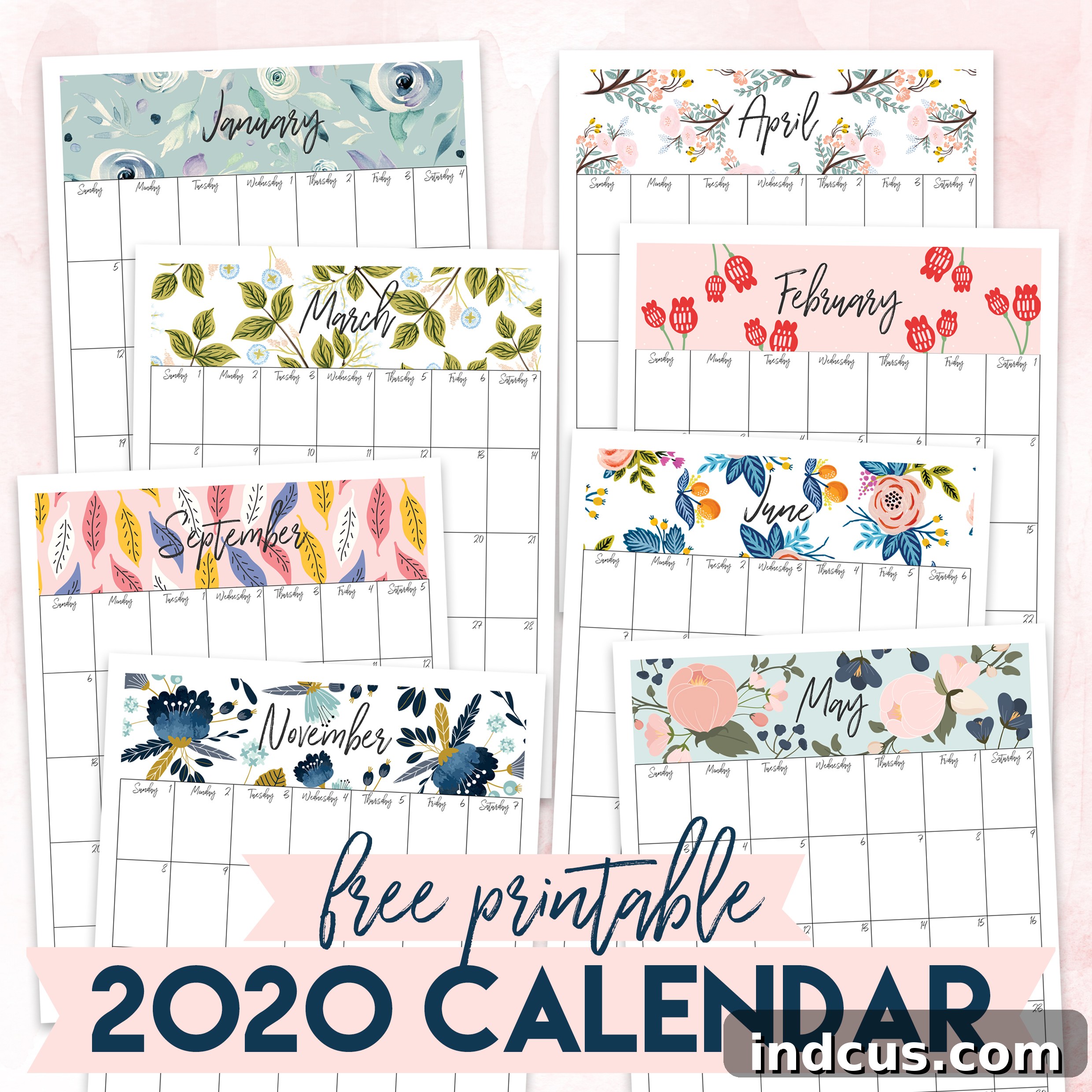 free printable 2020 calendar