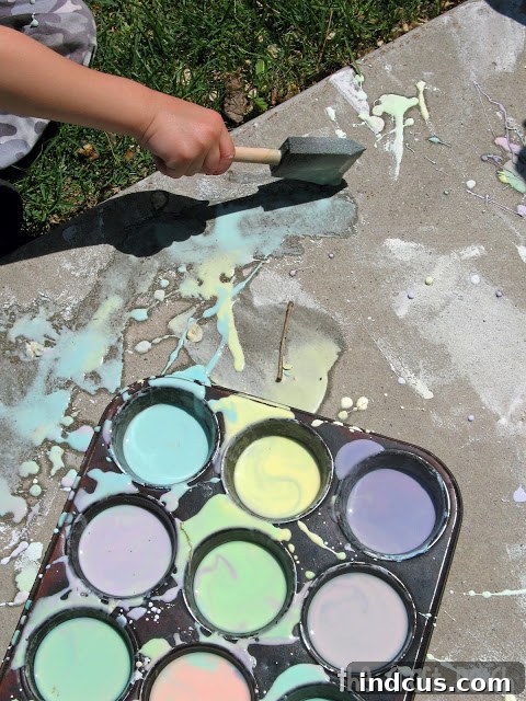 Homemade sidewalk chalk paint recipe and test