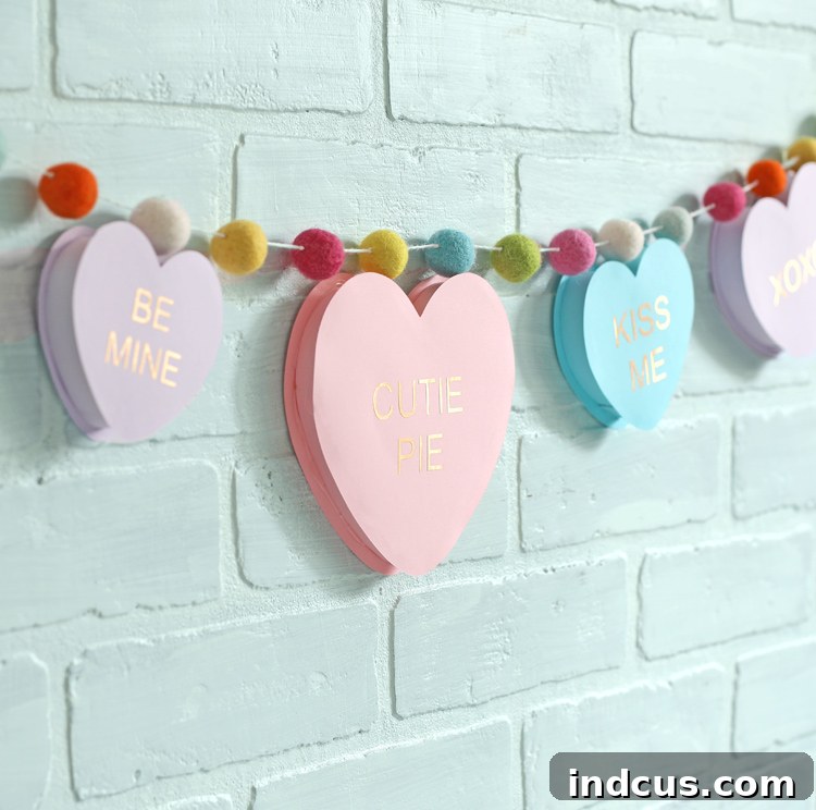 diy valentines day paper heart garland 