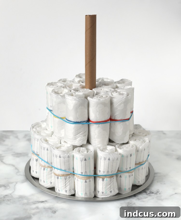 Simple Steps to a Stunning Diaper Cake 7 how to make diaper cake