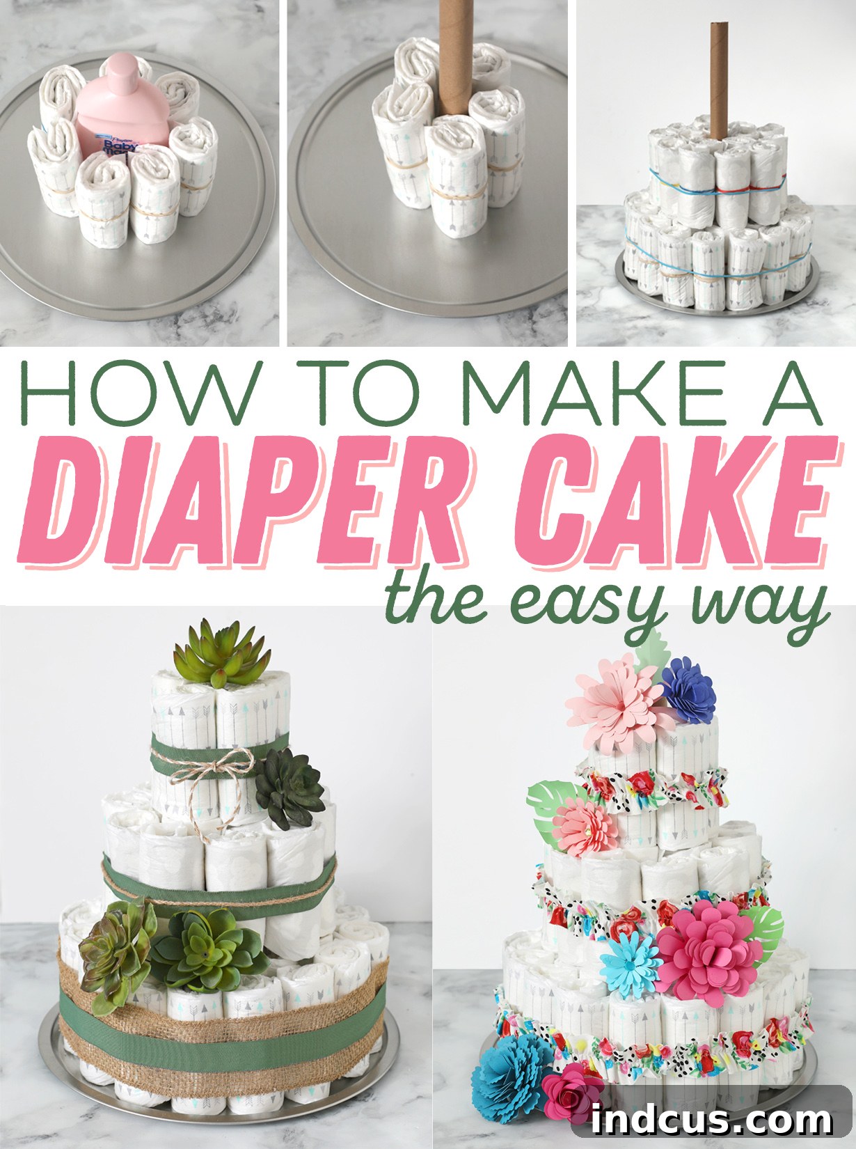 Simple Steps to a Stunning Diaper Cake 9 diy diaper cake