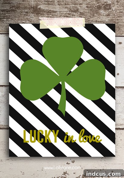 Striped Shamrock Printable