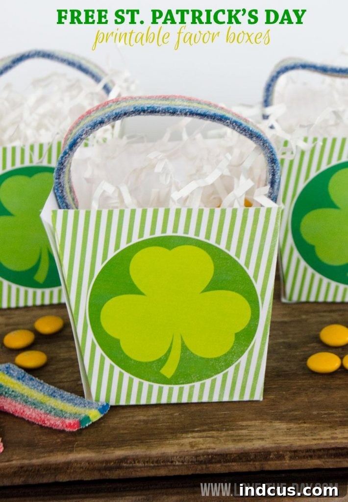 Printable St. Patrick’s Day Favor Boxes