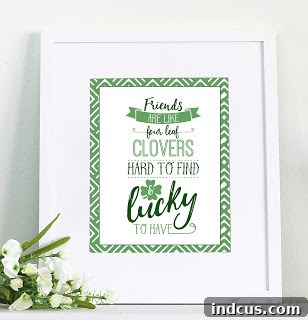 Friends Are Like Four Leaf Clovers St. Patrick's Day Printable