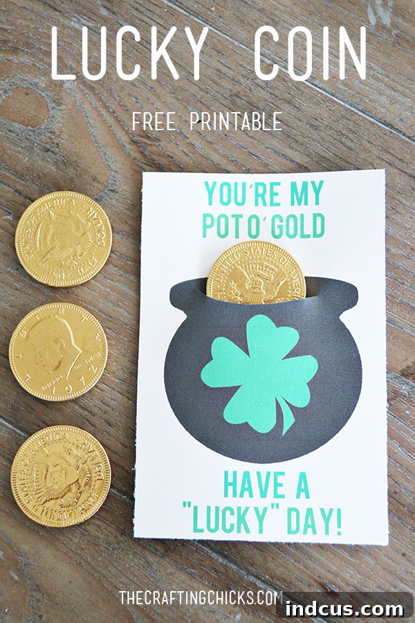 Pot of Gold Lucky Coin Printable