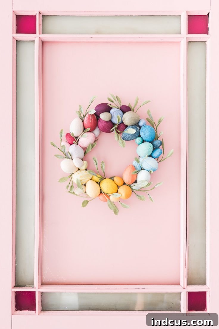 Elegant Rainbow Easter Egg Wreath