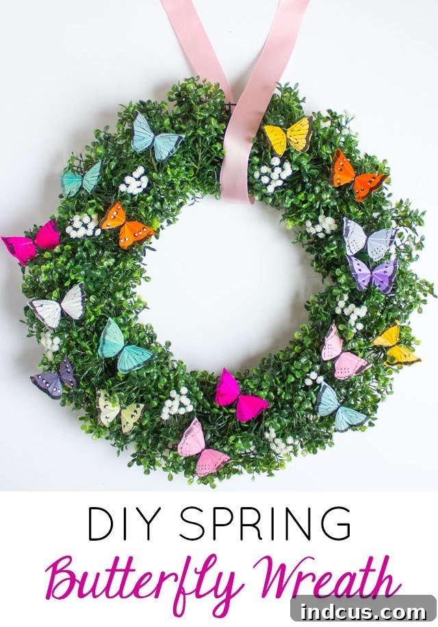 Charming Butterfly Spring Wreath with customizable colors